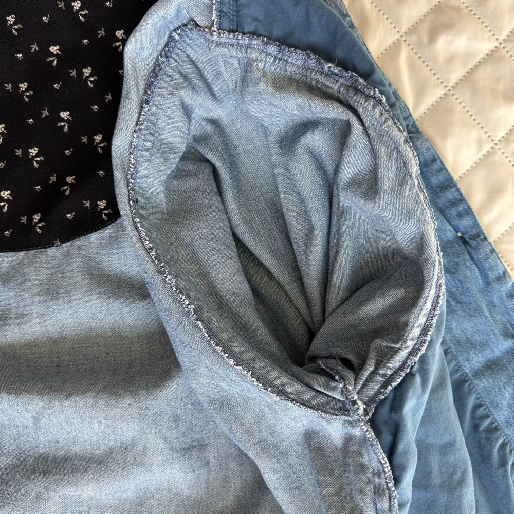 Vintage Patchwork Denim Jacket – Handmade Quilt Style 🧵 M–L - Picture 12 of 15